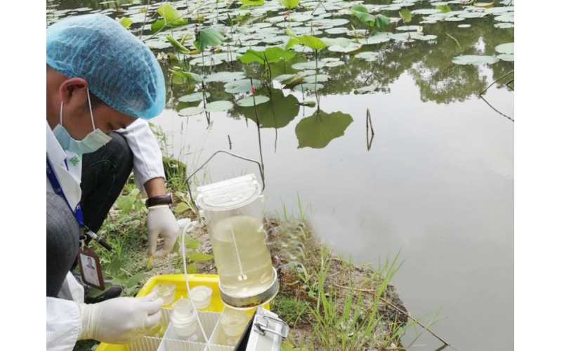 河道水水質(zhì)檢測(cè)現(xiàn)場(chǎng)